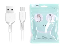 Кабель Hoco X13 microUSB - USB белый, 1м