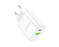 СЗУ-1USB + 1USB-C Borofone BA55A, PD20W, QC3.0, белый