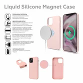 Чехол iPhone 13 Liquid Silicone MagSafe FULL (красно-пурпурный)