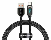 Кабель Baseus Display Fast Charging Type-C - USB 66W черный, 1м