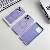 Чехол iPhone 12/12 Pro Leather Candy MagSafe (голубое небо)