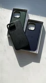 Чехол iPhone 15 Classic Leather (темно-синий)