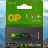 Батарейка AAA GP Ultra Plus G-Tech LR03 4-BL (1упак)