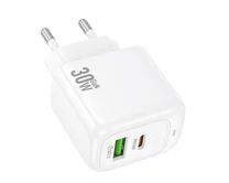 СЗУ-1USB + 1USB-C Hoco CS55A, PD30W, QC3.0, белый